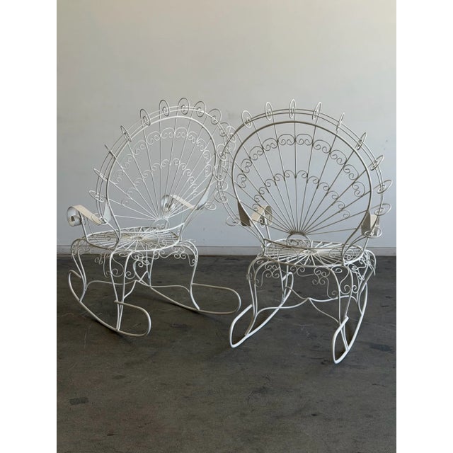 1970s Salterini Style Iron Peacock Rocking Chair For Sale - Image 11 of 18