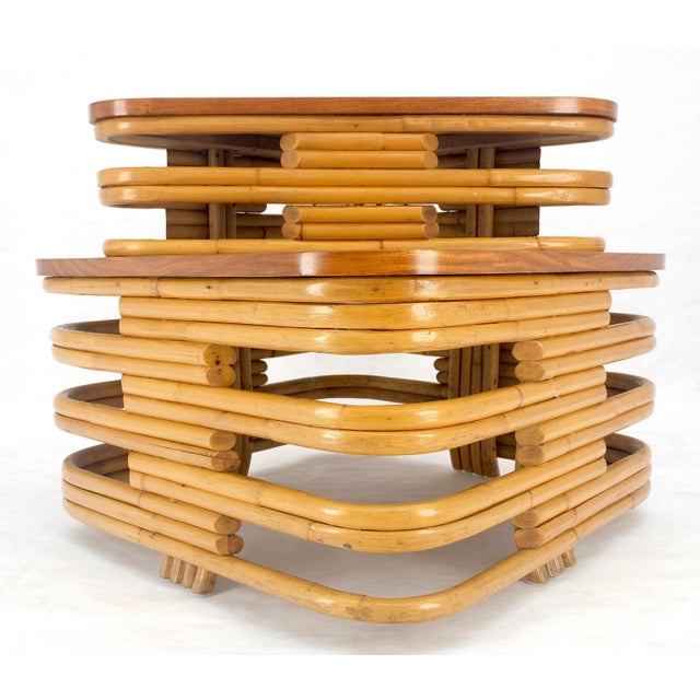 Paul Frankl Side Table Rattan Bamboo Mid Century Modern c1960s MINT For Sale - Image 12 of 13