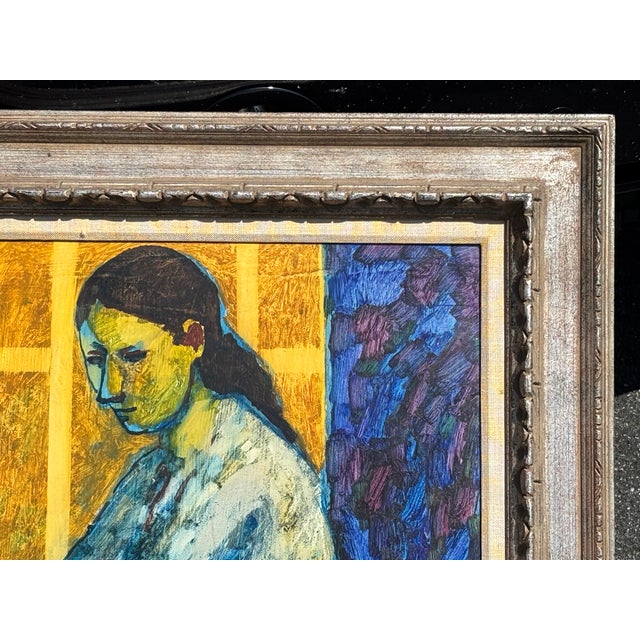 Mid 20th Century Original Mid-Century American Original Oil on Canvas Interior Scene - Portrait of a Lady - 1961 For Sale - Image 5 of 9