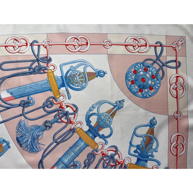 Late 20th Century HERMÈS CLIQUETIS Silk Scarf designed by Abadie Julie 2018 For Sale - Image 5 of 9