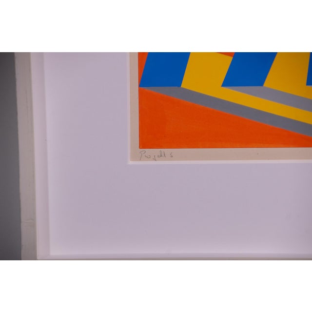 Orange Jan Van Den Abbeel, Projekt S, 1975, Gouache on Paper, Framed For Sale - Image 8 of 11