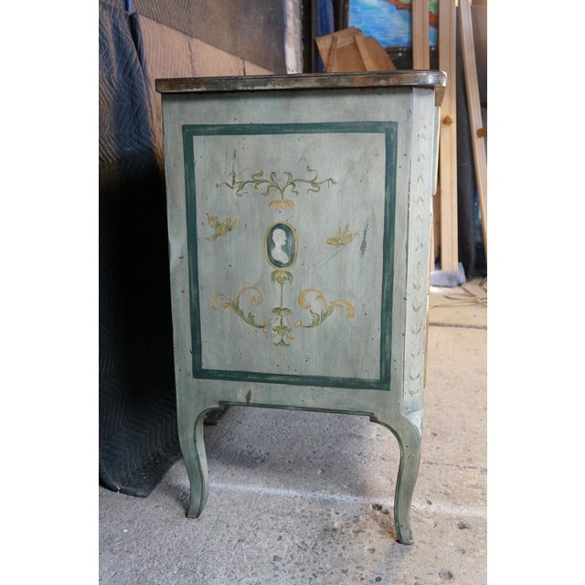 Late 20th Century Rare Karges French Provincial Artist Signed Cherry Chest Faux Marble Top Commode For Sale - Image 17 of 18