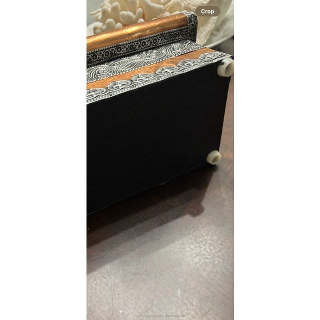 1960's Copper Box ⸻ Vintage Indian Metal-Clad Jewelry Box With Velvet Lining For Sale In San Diego - Image 6 of 6