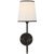 Thomas O'Brien for Visual Comfort Signature Bryant Sconce in Bronze with Linen Shade with Black tape For Sale