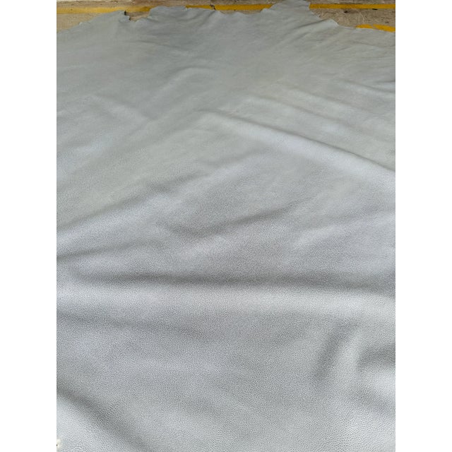 Modern Light Gray Faux Shagreen Leather Hide For Sale - Image 3 of 5