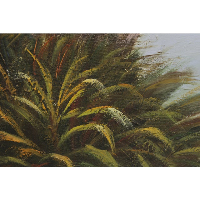 Gold Vintage Oil on Canvas Painting of Farmhouse by Y.Zade For Sale - Image 8 of 18