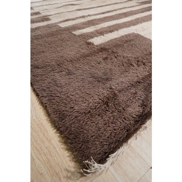 Beige 8x10 Nadia Mira Brown Geometric Modern Hand Knotted Wool Carpet Rug For Sale - Image 8 of 9
