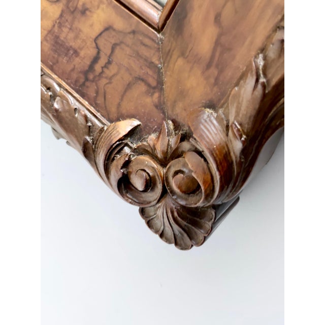 Brown Vintage Rectangular Wall Mirror in Beech and Walnut Frame, Italy, 1940s For Sale - Image 8 of 13