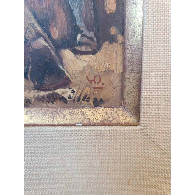 Willem Van Den Berg Rare Vintage 1960's Oil Painting Stone Masons in a Quarry For Sale In Los Angeles - Image 6 of 15