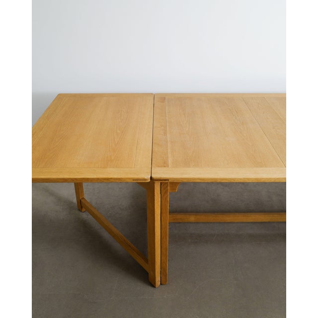 1960s Danish Mid-Century Wooden Drop-Leaf Library Table in Oak by Børge Mogensen & P. Lauritsen Denmark, 1960s For Sale - Image 5 of 7