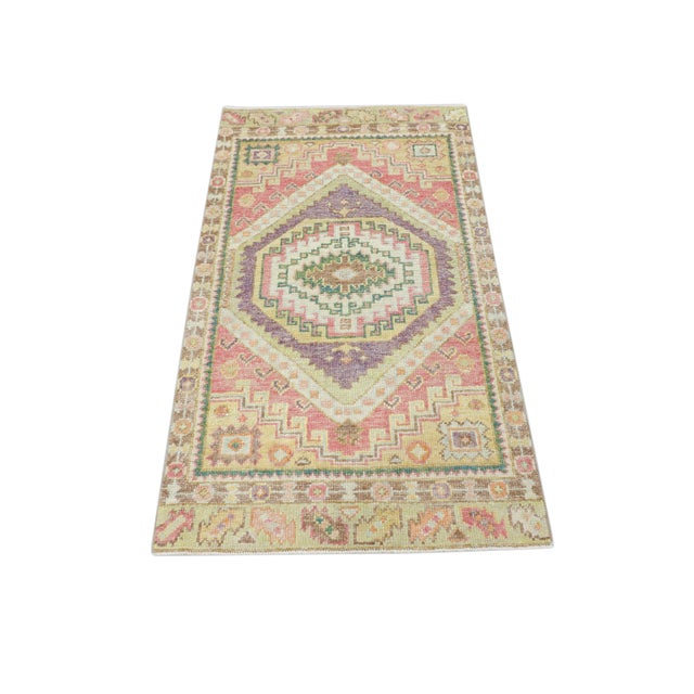 Oriental Hand Knotted Rug Turkish Oushak 2'9" x 5' For Sale - Image 9 of 9