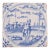 Delft Scenic Tile of Girl Astride a Farm Animal, C. 1600's For Sale