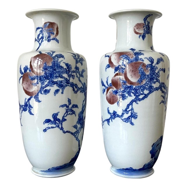 Pair of Rare Porcelain Commemorative Vases by Makuzu Kozan Meiji Period For Sale
