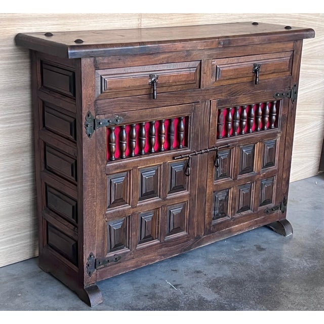 Spanish Carved Walnut Chest of Drawers, Nightstands or Narrow Console, 1920s For Sale - Image 17 of 18