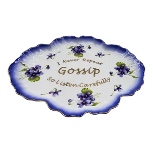 Vintage Porcelain Wall Plate With Violets