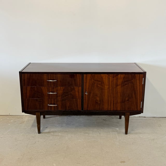 Vintage High-Gloss Sideboard in Scandinavian Style, 1970s For Sale - Image 4 of 16