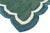 Casa Cosima Handmade Cotton Flat Weave Area Rug, Forest Green, Cream and Teal Blue Scalloped Dhurrie - 8'x10' For Sale - Image 4 of 14