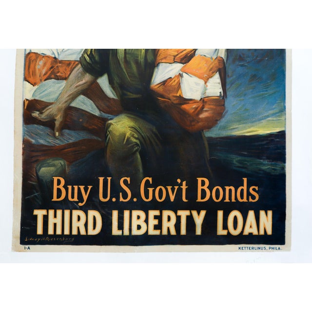 Figurative 1918 American Wwi Poster - Over the Top for You, Third Liberty Loan For Sale - Image 3 of 6
