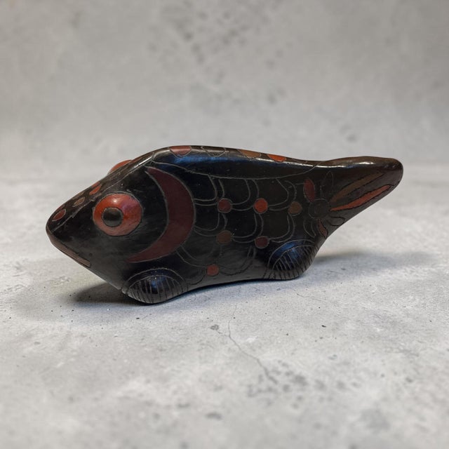 Mexican Vintage Mexican Tonalá Burnished Pottery Fish Sculpture For Sale - Image 3 of 5