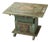 Hand Painted Scandinavian Green Antique Bread Making Table With Drawers and Cabinet For Sale