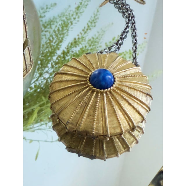 Hollywood Regency 1970s Hollywood Regency Estée Lauder Empire Solid Perfume Pendant Necklace For Sale - Image 3 of 16