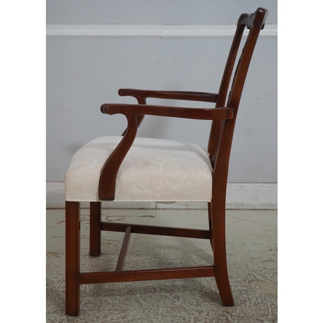 Chippendale Set of 8 Kindel Mahogany Chippendale Upholstered Dining Chairs For Sale - Image 3 of 16