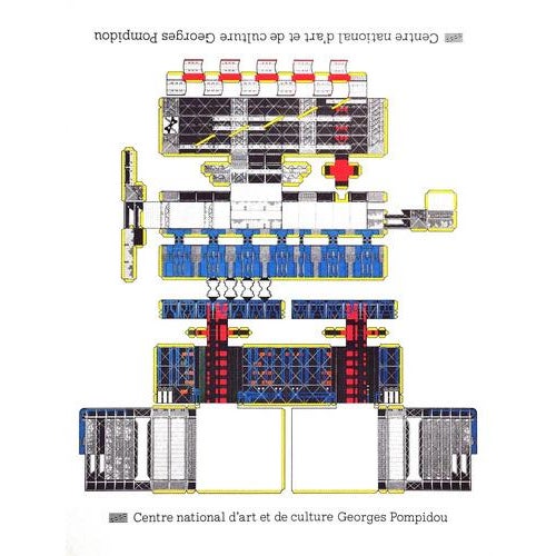 Contemporary Georges Pompidou Center Poster by Vincent B. C., 1977 For Sale - Image 3 of 4