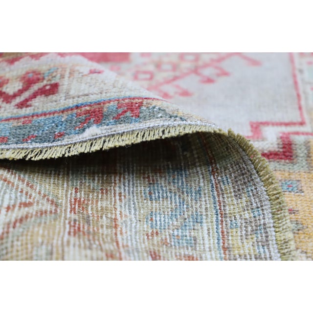 Textile 1960s Bohemian Style Hand Knotted Red Oushak Rug For Sale - Image 7 of 9