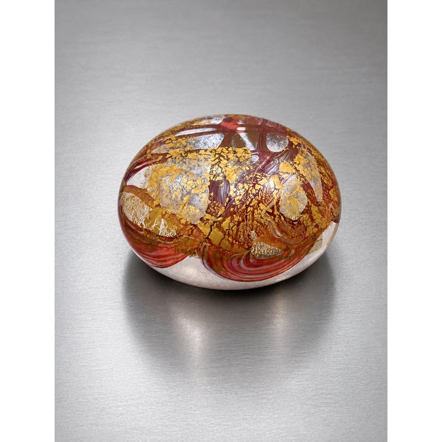 Discover a beautiful piece of British studio glass with this vintage Isle of Wight Studio Glass Golden Peacock...