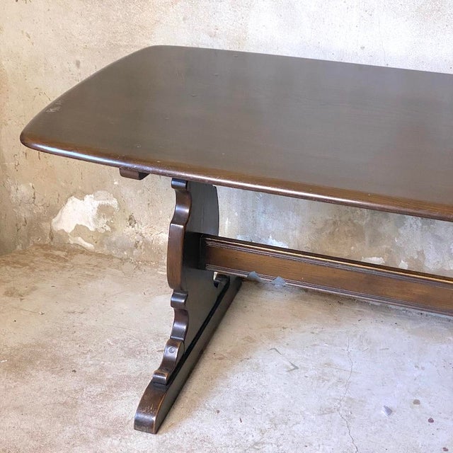 Vintage Rustic Elm Table, 1960s For Sale - Image 3 of 7