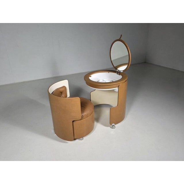 Rare ‘dilly dally’ dressing table and matching chair, designed by luigi massoni for poltrona frau in 1968. A wonderful...