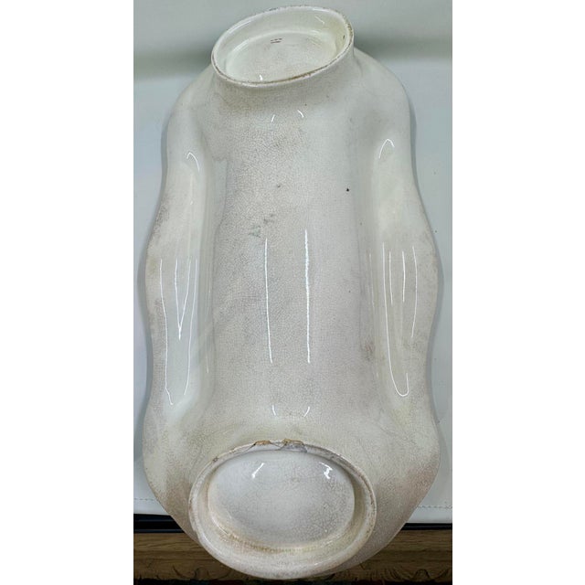 Ceramic Antique 19th Century Ceramic Asparagus Serving Tray With Hand Painted Floral Designs For Sale - Image 7 of 12