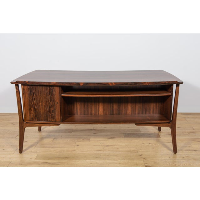 Wood Mid-Century Modern Danish Rosewood Desk by Svend Åge Madsen for H.P. Hansen, Denmark, 1960s For Sale - Image 7 of 18