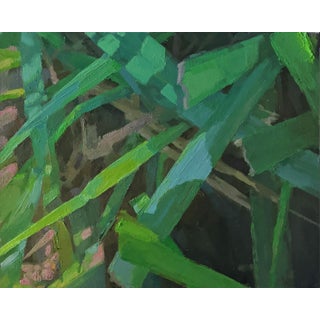 Collateral Beauty 2 by Shelli Langdale | Oil Painting of green foliage and plant textures For Sale