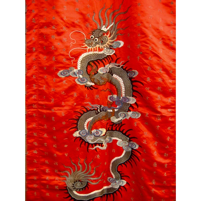 This large silk embroidery 118 H on 82 W present a splendid work with the mix of silk embroidery and metallic gold...