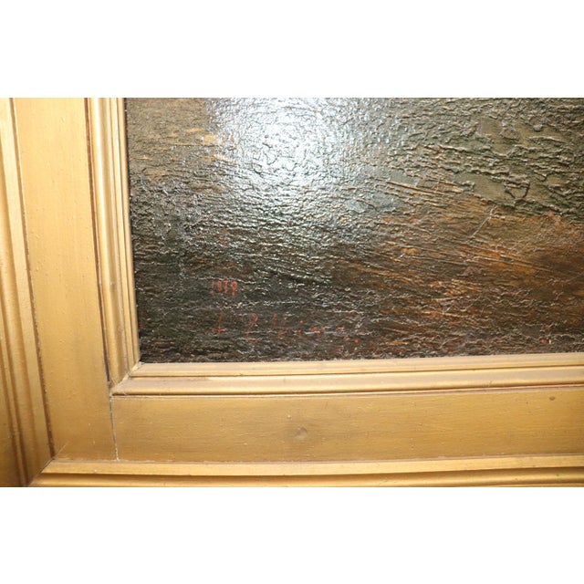 Textile Monumental Signed Henry Arthur Elkins Oil Painting of Colorado Mountain River For Sale - Image 7 of 13