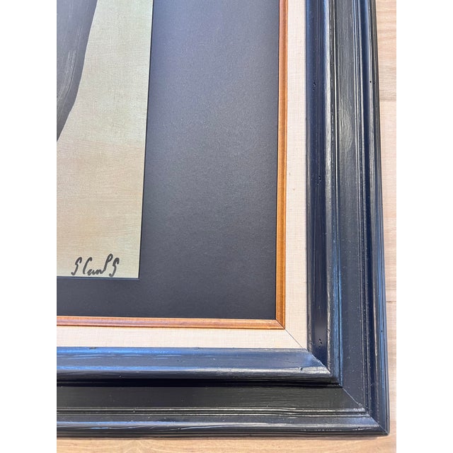 In a vintage very thick traditional matte black frame a STEVE CAMPS iconic while print. Steve Camps, a Cornwall artist,...