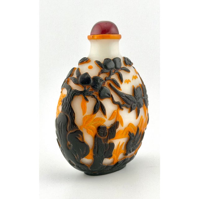Chinese Mid 20th Century Peking Glass Snuff Bottle-Over 4 Inches Tall For Sale - Image 3 of 6