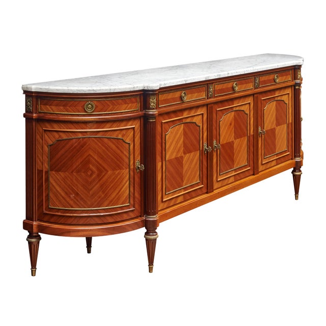 Wood Louis XVI French Enfilade Grand Buffet For Sale - Image 7 of 9