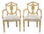 Late 20th Century Hepplewhite Prince of Wales Drape Carved Shield Back Dining Arm Chairs - A Pair For Sale