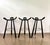 Great set of 3 wooden bar stools, brutalist style. Model is known as the ‘Marbella’ bar stool, designed by Sergio...