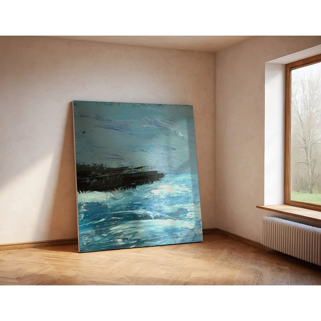 On Coming Storm 30x30wx2.5 Artist Stamp and Signed, titled verso More than mere ornamentation, this frame stands as a work...