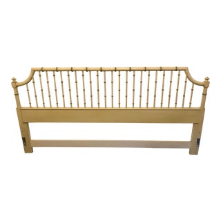 Vintage Chippendale Faux Bamboo King Size Headboard For Sale