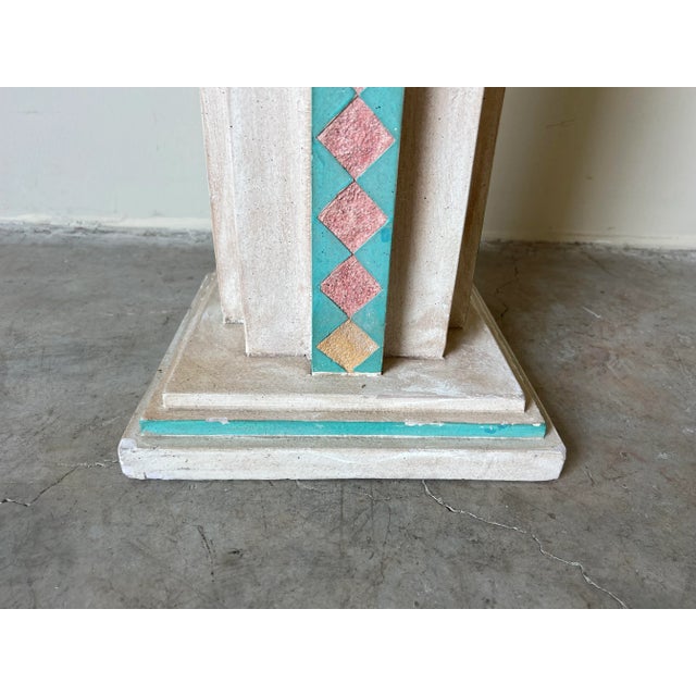 1980s 1980's Vintage Southwestern / Postmodern Geometric Pedestal by Austin Prod. For Sale - Image 5 of 13