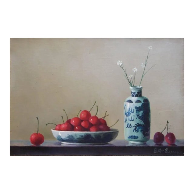 Cherries with pottery 2007 For Sale