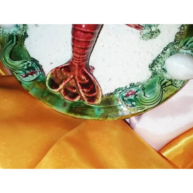 Majolica Decorative Plates with Crab and Lobster, 1940s, Set of 2 For Sale - Image 9 of 14