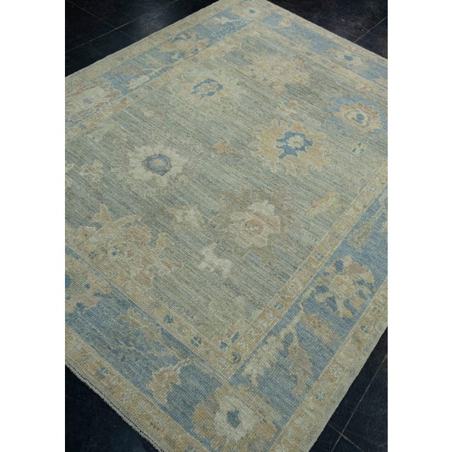 Turkish Turkish Oushak Rug 5'4" x 6'9" #17243 For Sale - Image 3 of 8