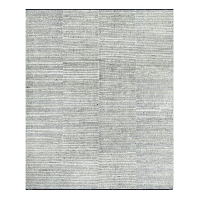 Afghan Hand-Knotted Grey Wool Kilim, 2010s For Sale