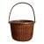 Vintage Woven Rattan Nantucket Basket With Handle For Sale