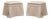 Skirted Linen Ottomans, Beige on Natural Oak, Sets of 2 For Sale